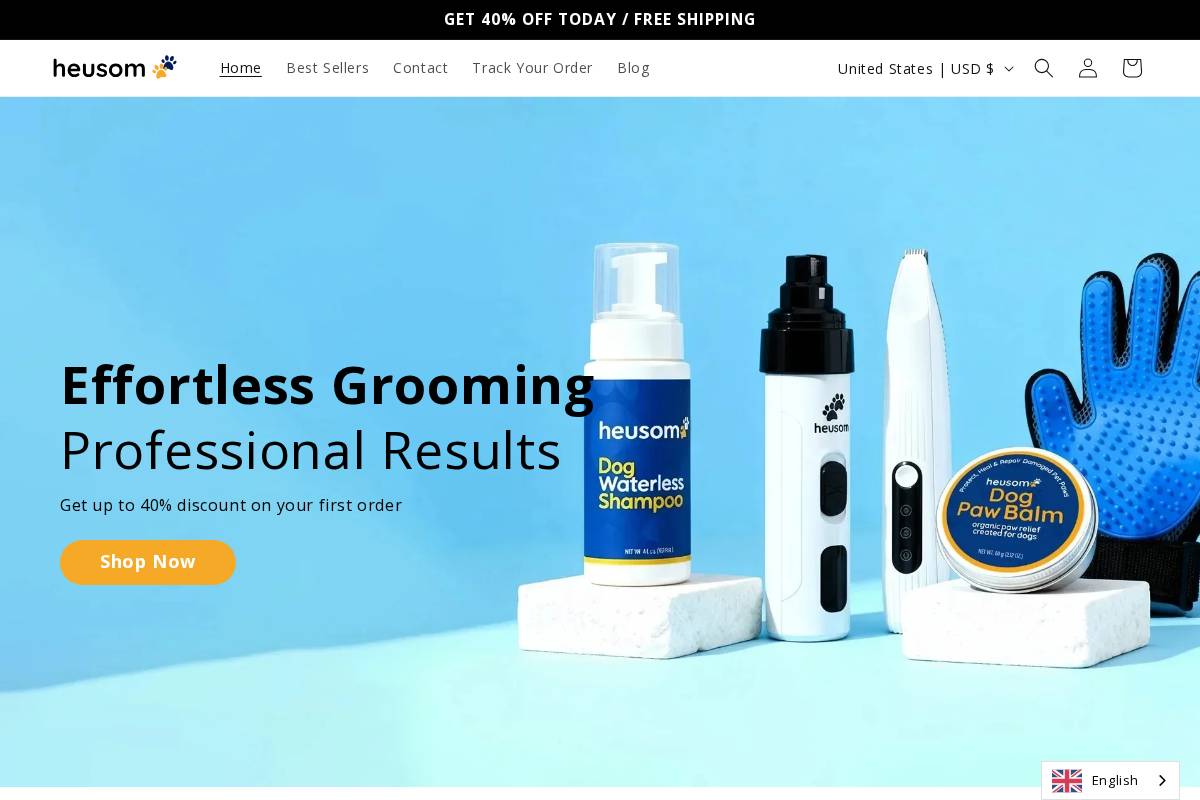 Heusom homepage screenshot