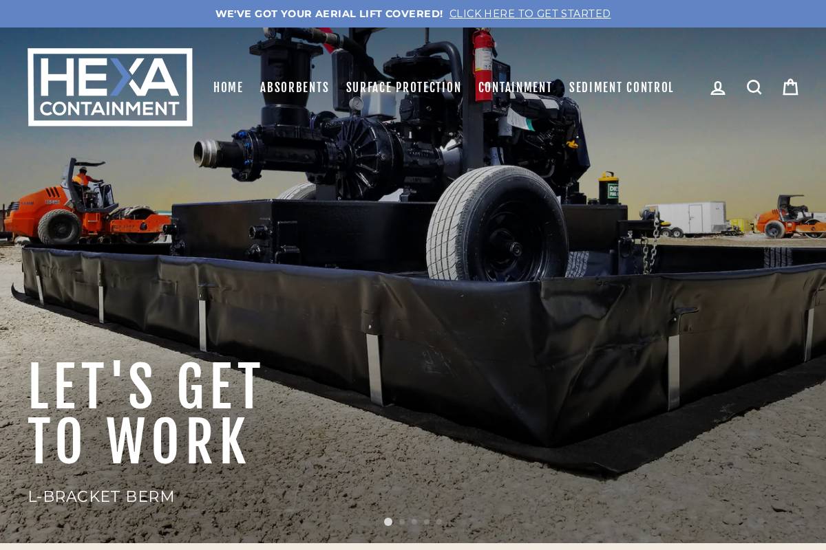 HEXA Containment homepage screenshot