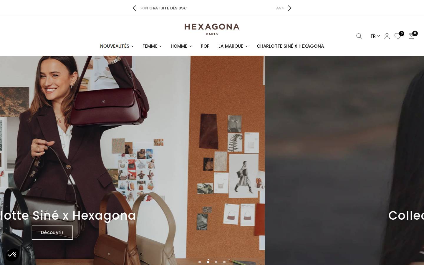 Hexagona homepage screenshot