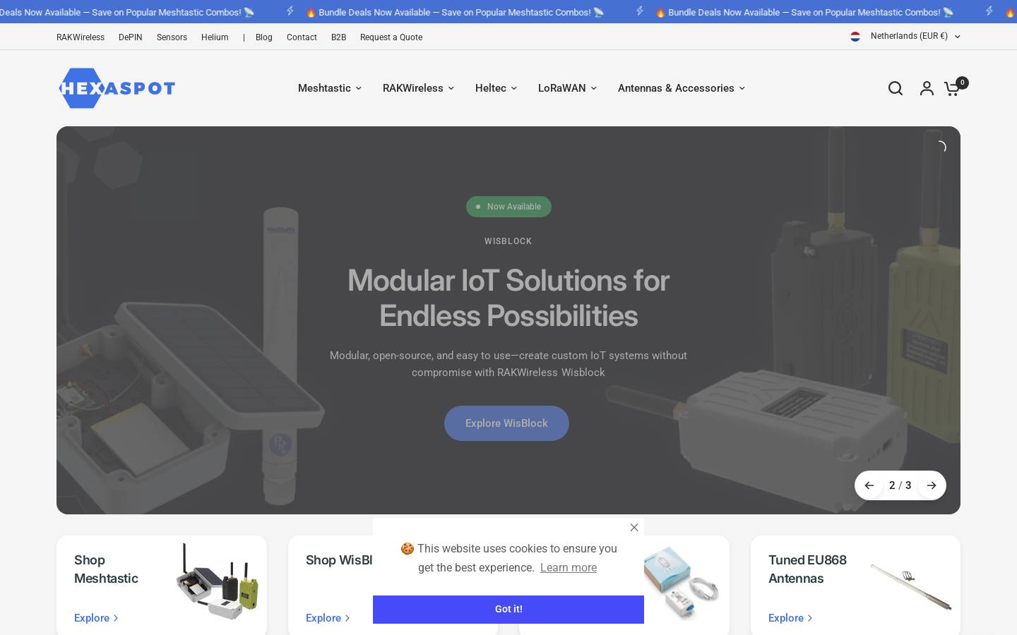 Hexaspot homepage screenshot