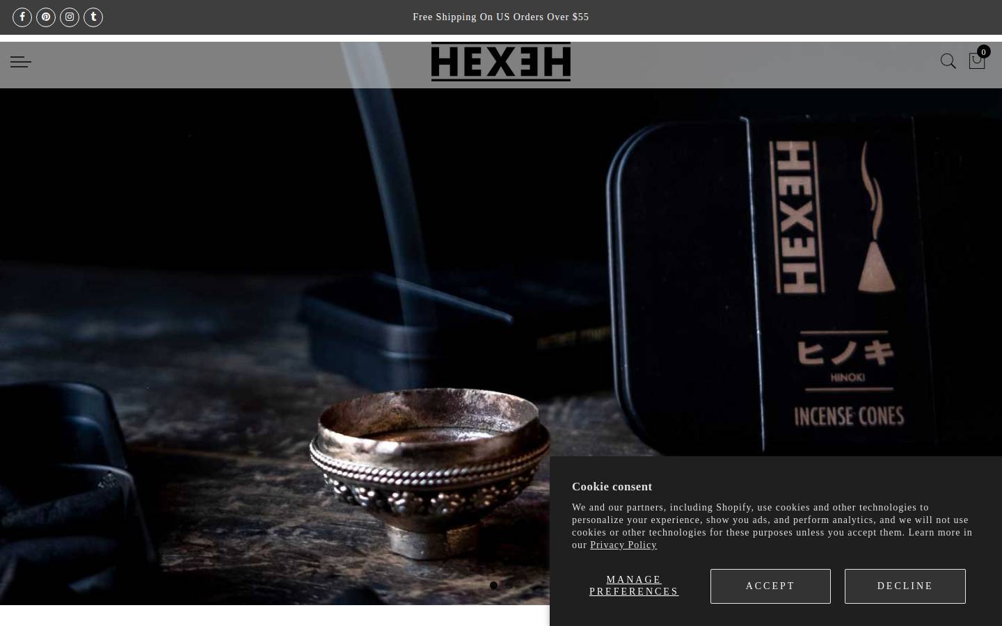 hexehstudio.com homepage screenshot