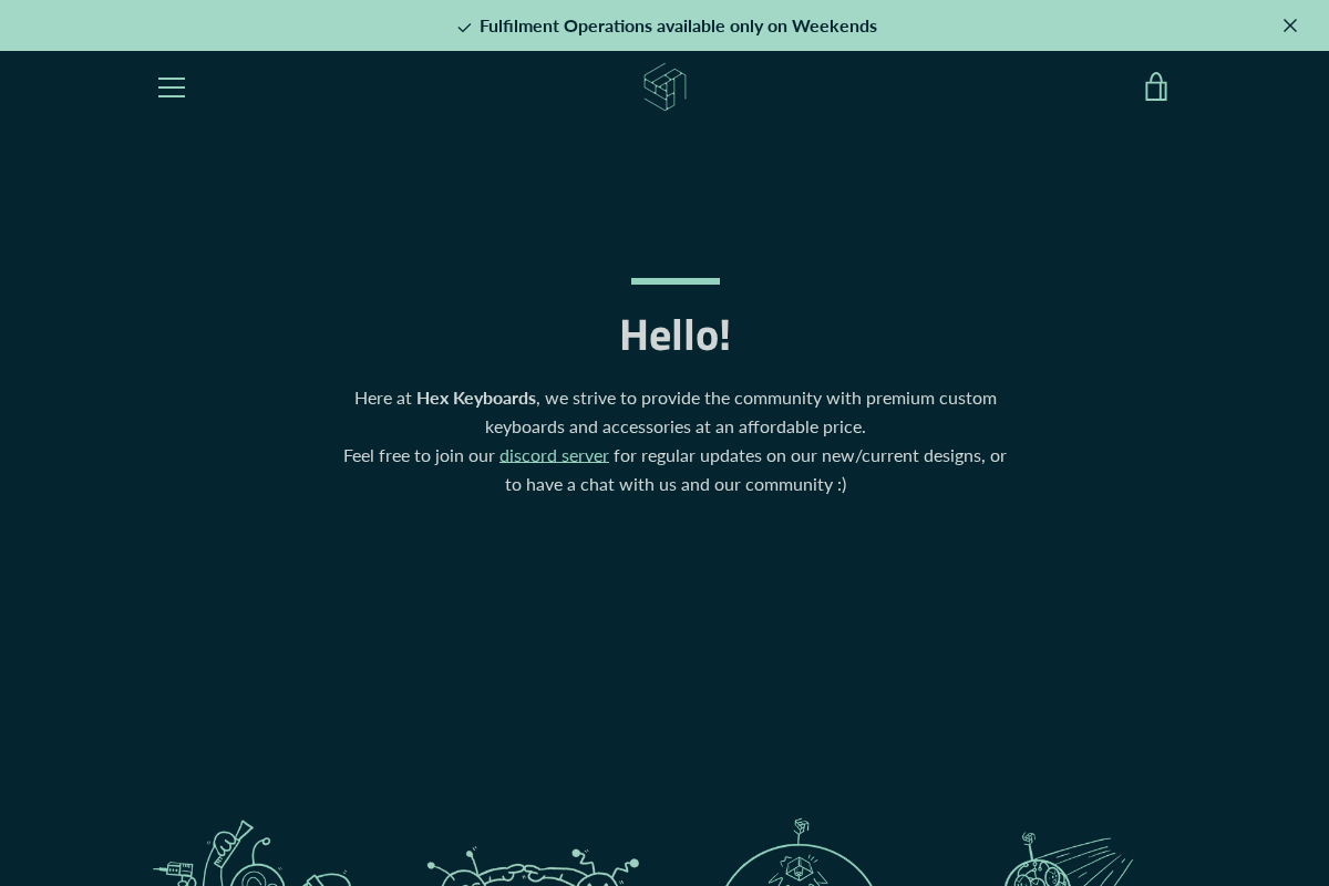 hexkeyboards.com homepage screenshot