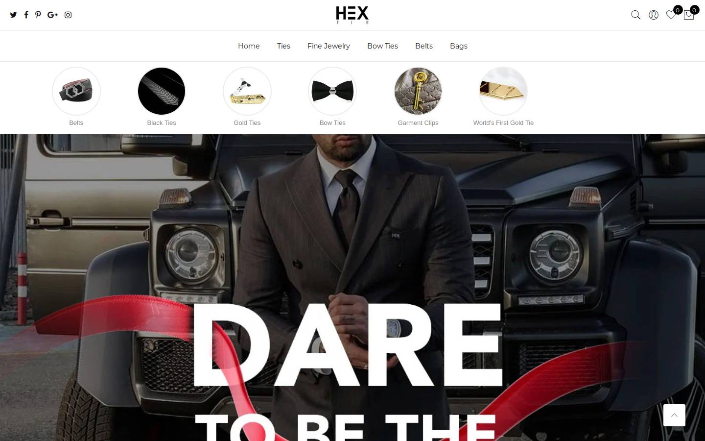 Hextie homepage screenshot