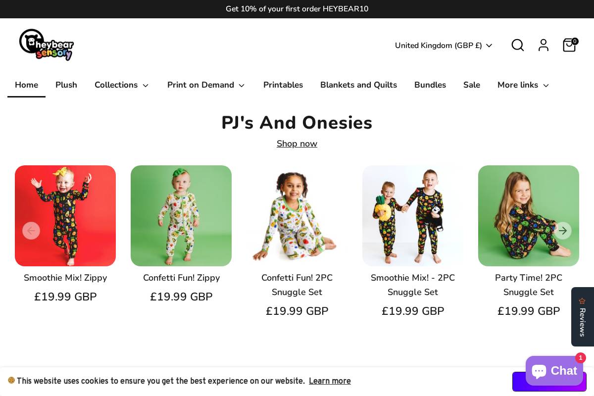 heybearsensory.store homepage screenshot