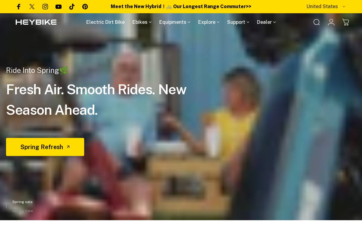 HeyBike Ebike homepage screenshot