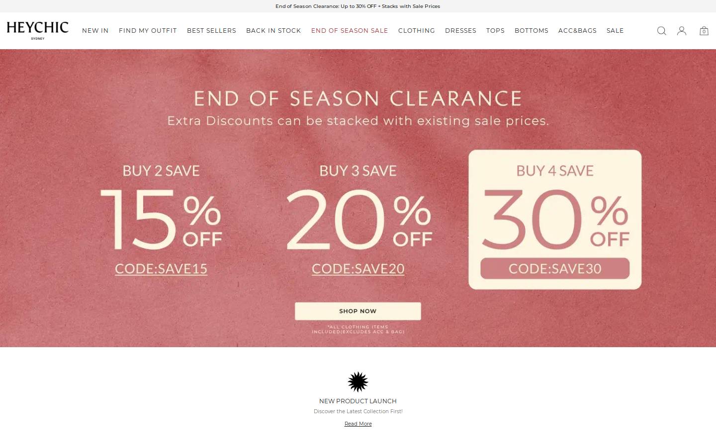 Heychic homepage screenshot