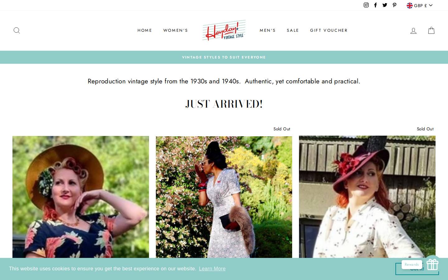 Heyday homepage screenshot