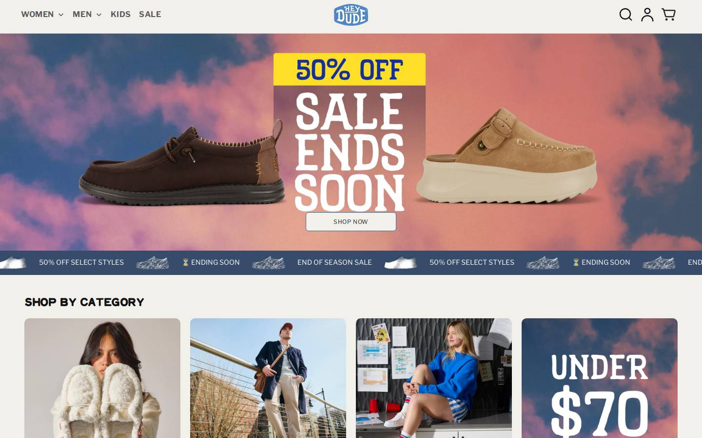 heydude.co.nz homepage screenshot