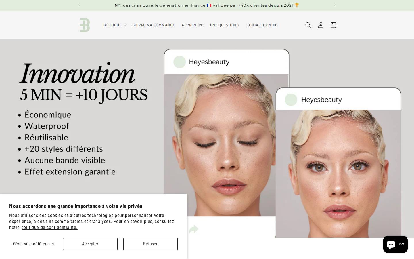 Heyesbeauty homepage screenshot