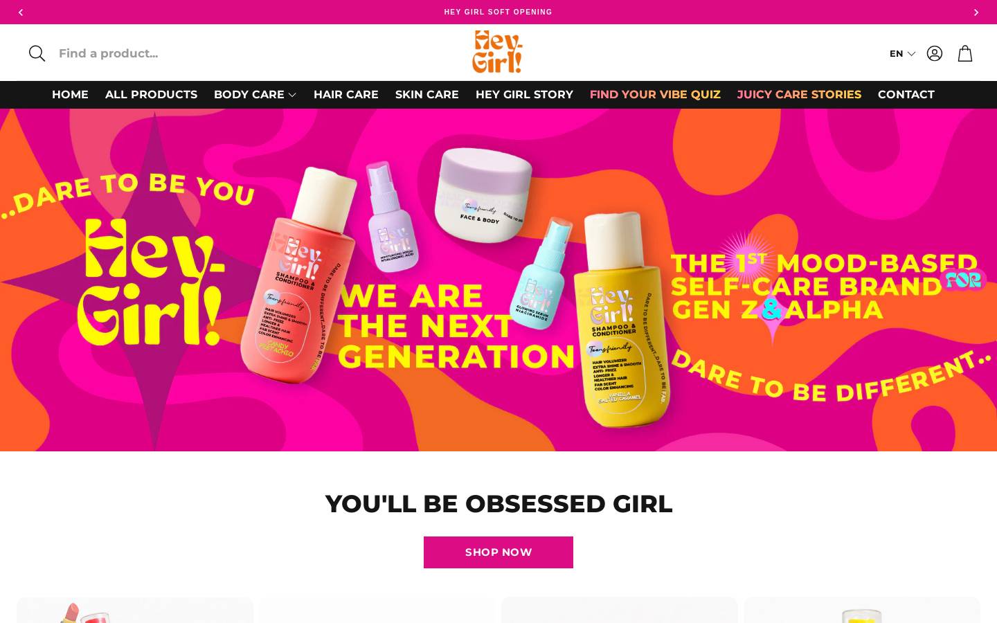 heygirlglam.com homepage screenshot