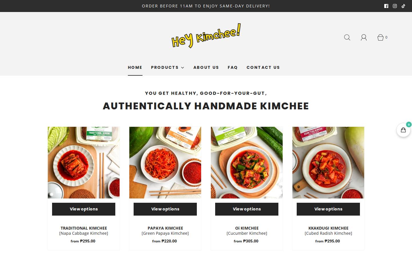 heykimchee.com homepage screenshot