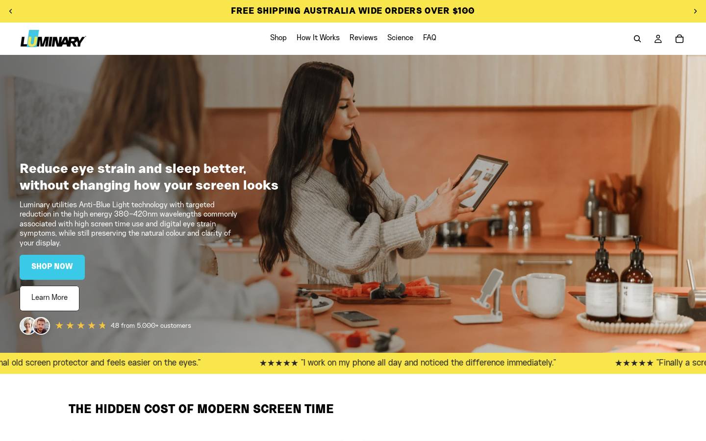 heyluminary.com.au homepage screenshot