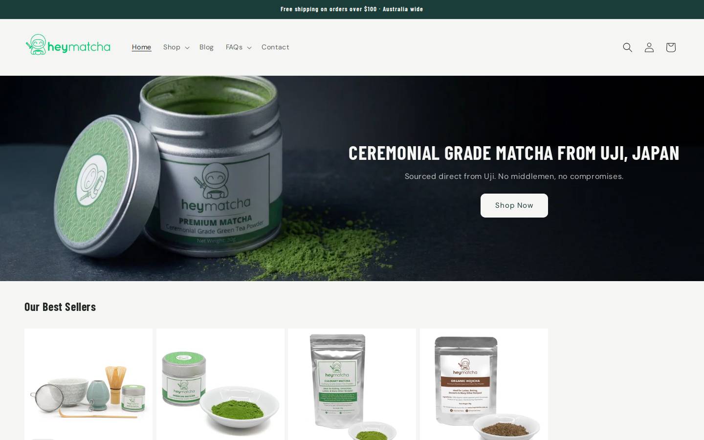 heymatcha.com.au homepage screenshot