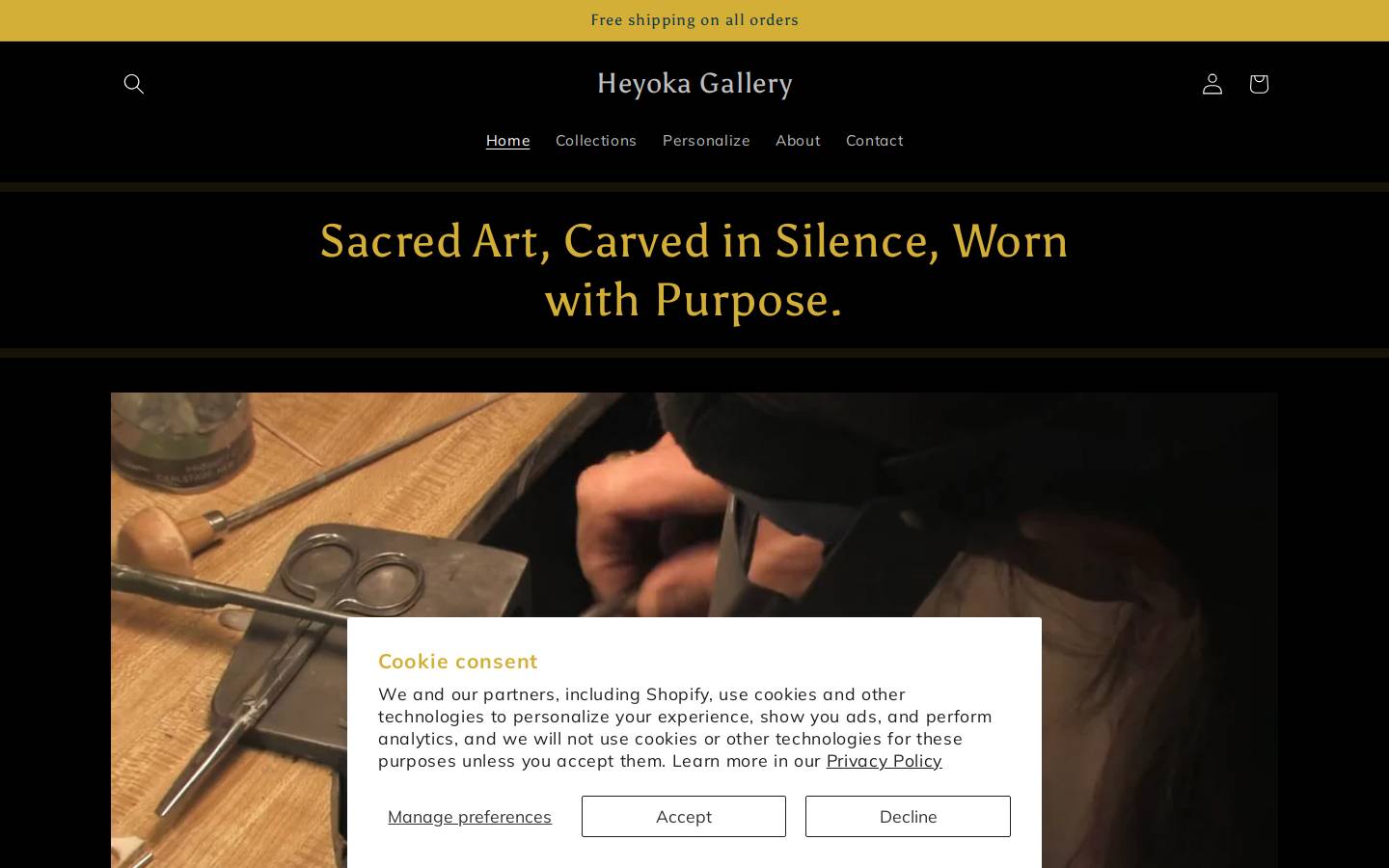 heyokagallery.com homepage screenshot