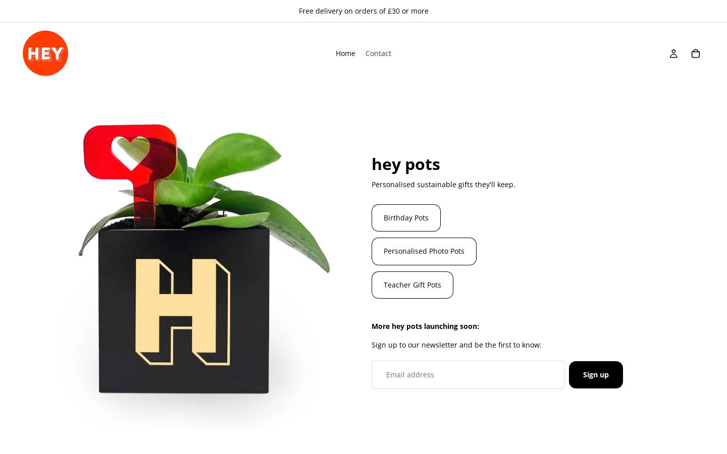 heypots.com homepage screenshot