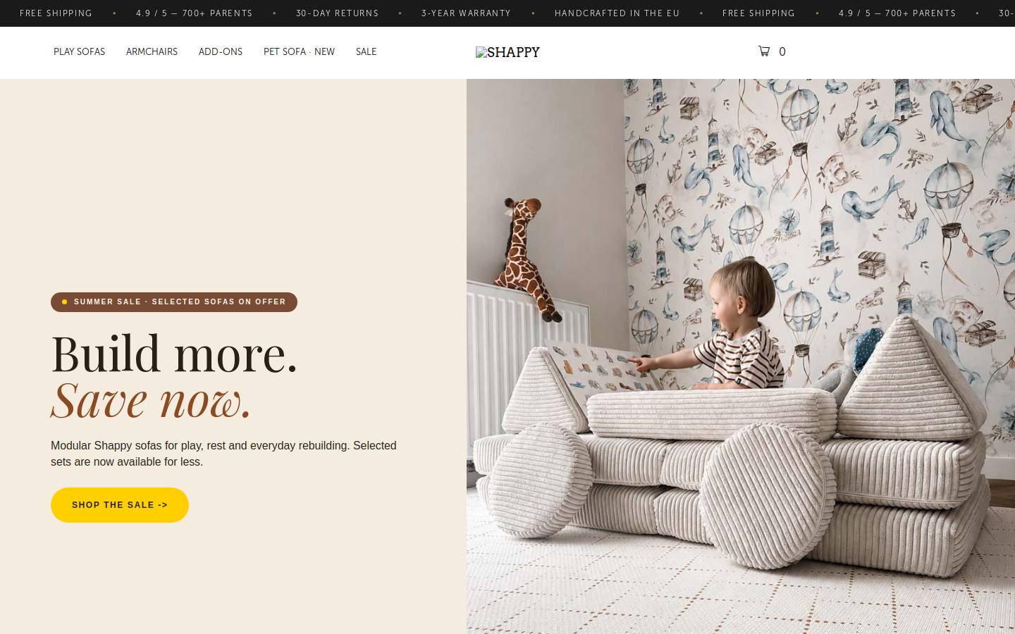 heyshappy.com homepage screenshot