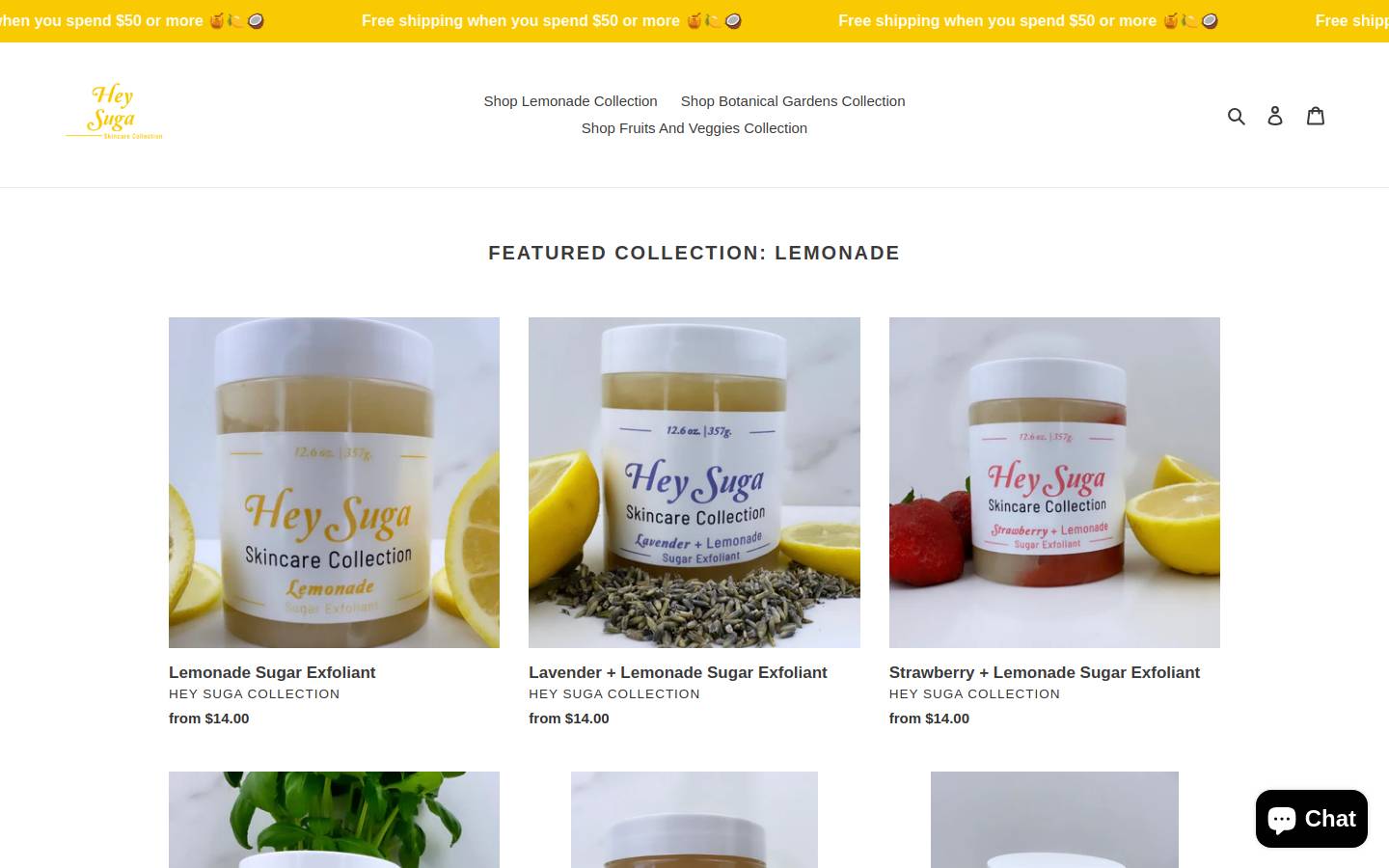 heysugacollection.com homepage screenshot