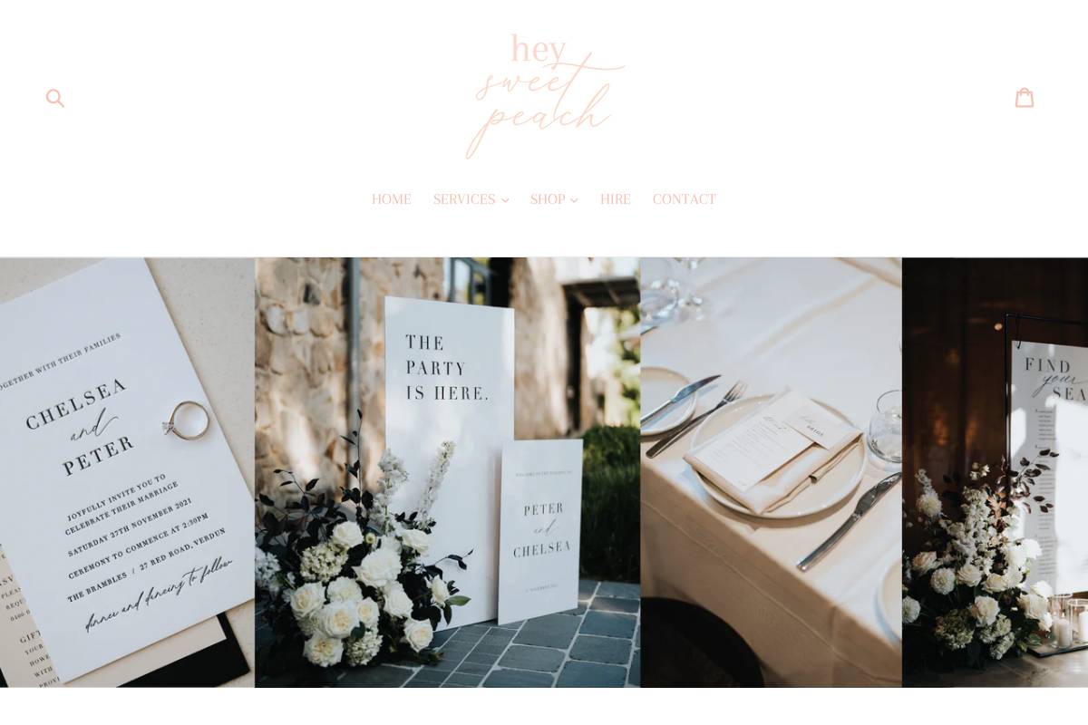 Heysweetpeach homepage screenshot