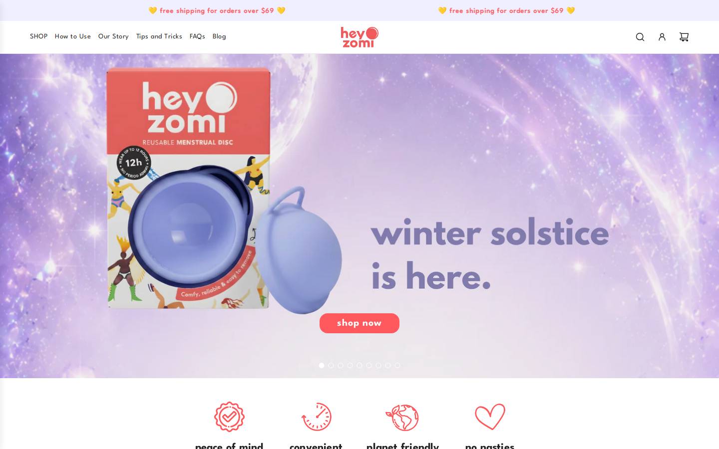 heyzomi.com homepage screenshot