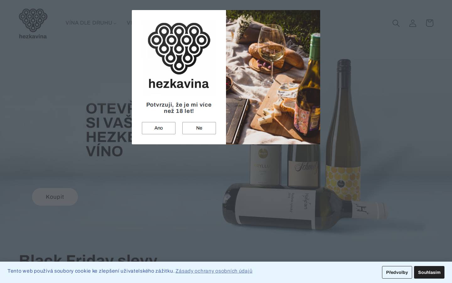 hezkavina.cz homepage screenshot