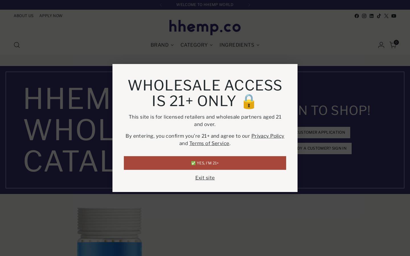 hhempcowholesale.com homepage screenshot