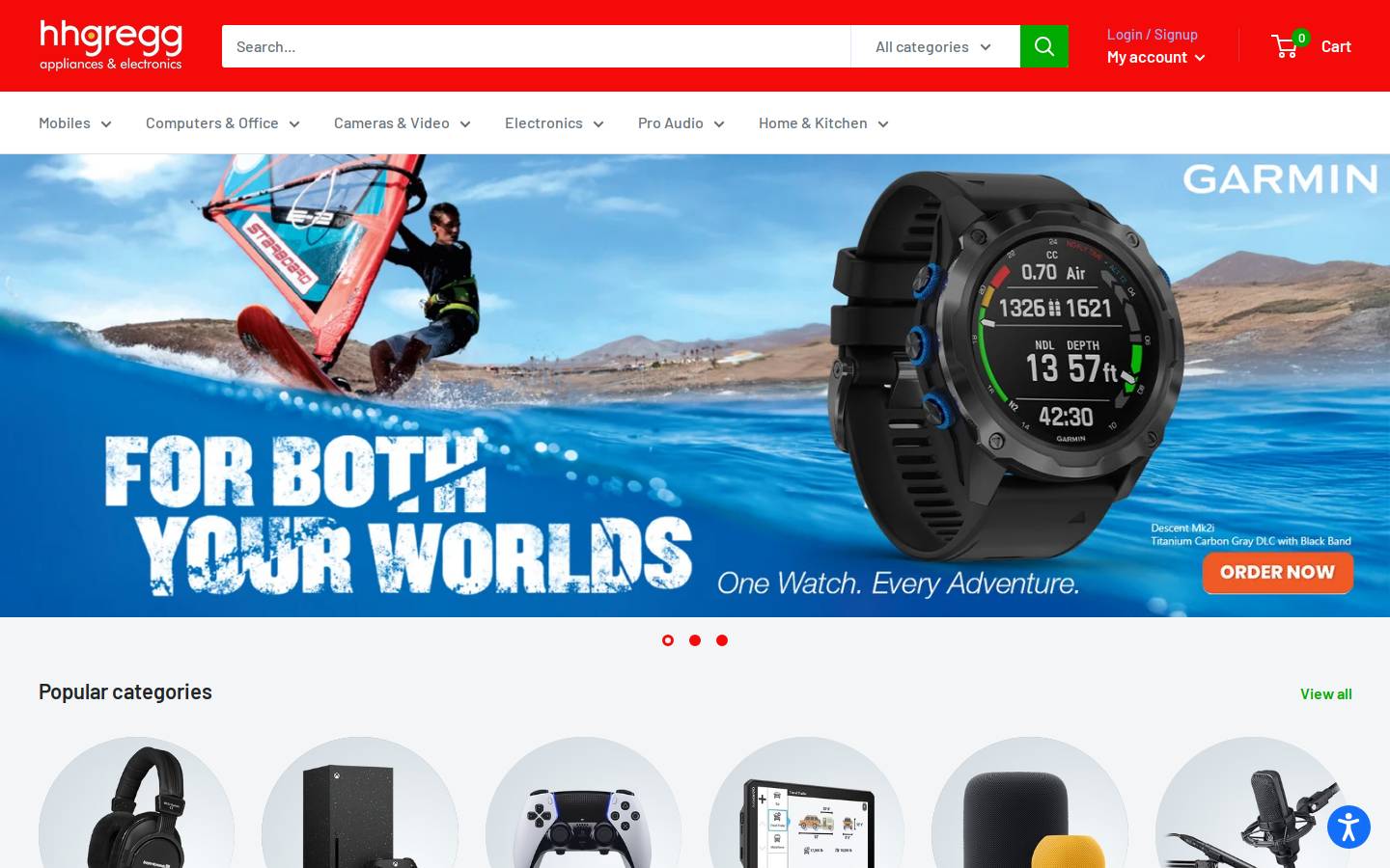 hhgregg homepage screenshot