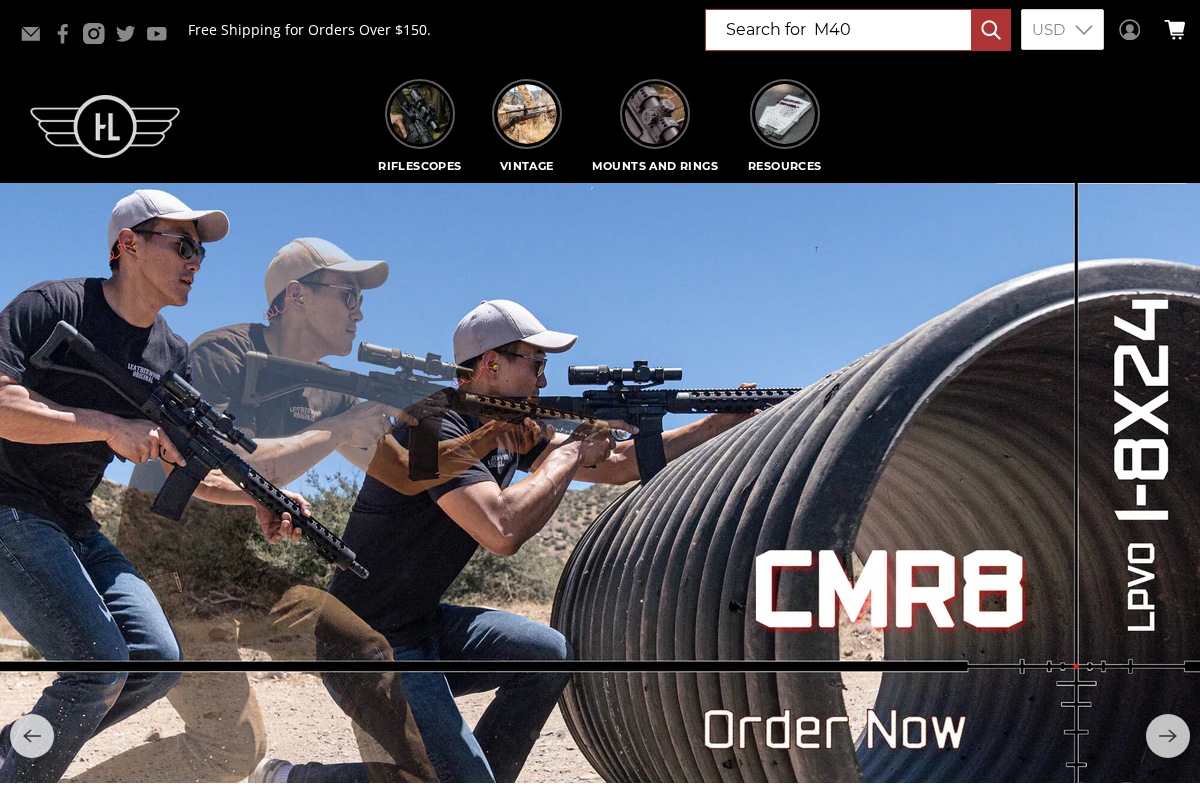 Hi-Lux Optics homepage screenshot