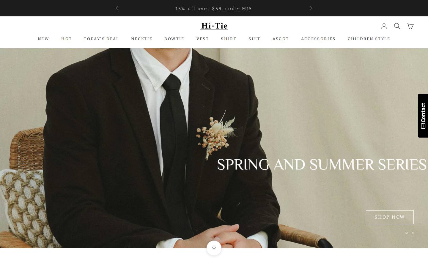 hi-tie.com homepage screenshot