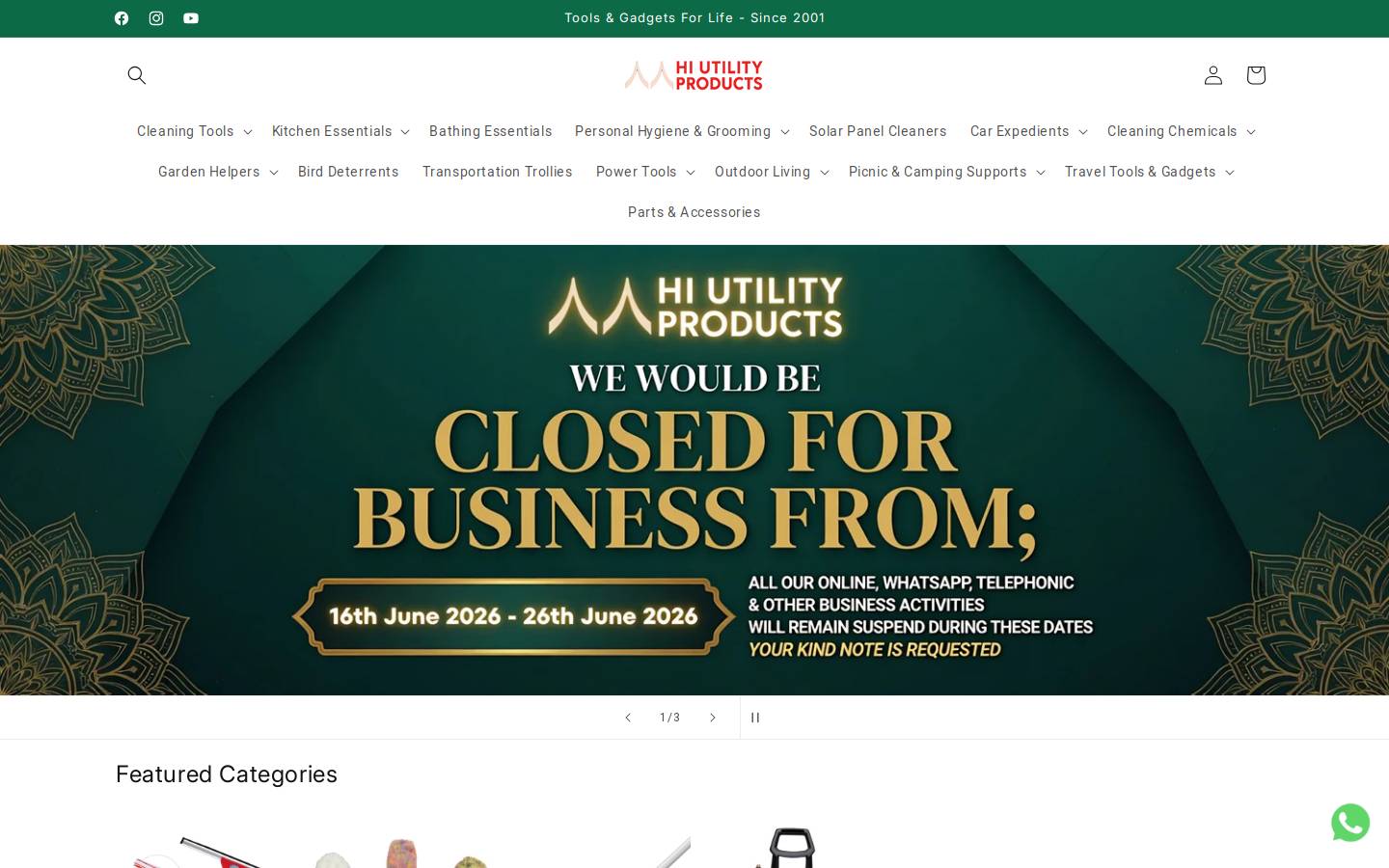 hi-utility.com homepage screenshot