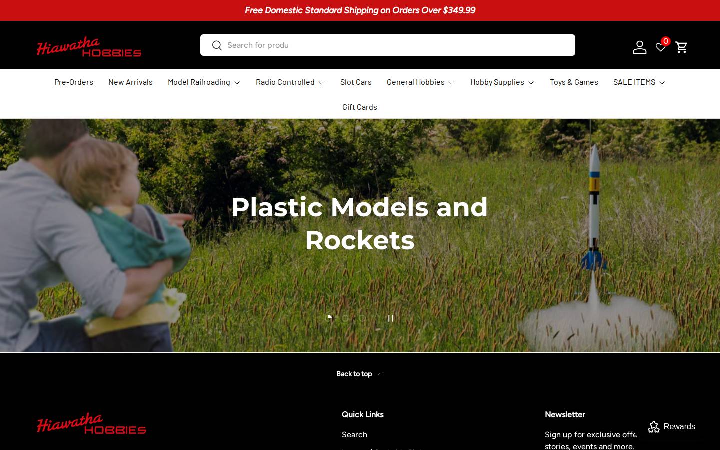 hiawathahobbies.com homepage screenshot