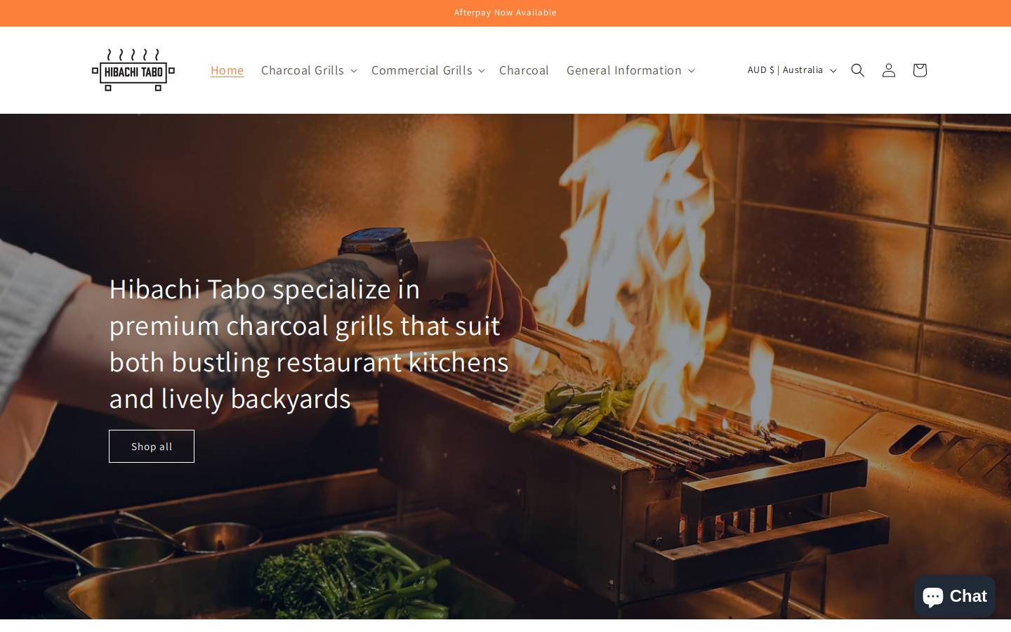hibachigrill.com.au homepage screenshot