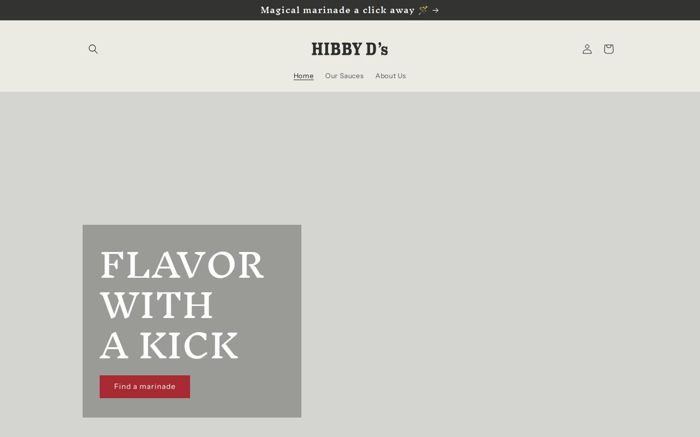 hibbydsmarinade.com homepage screenshot
