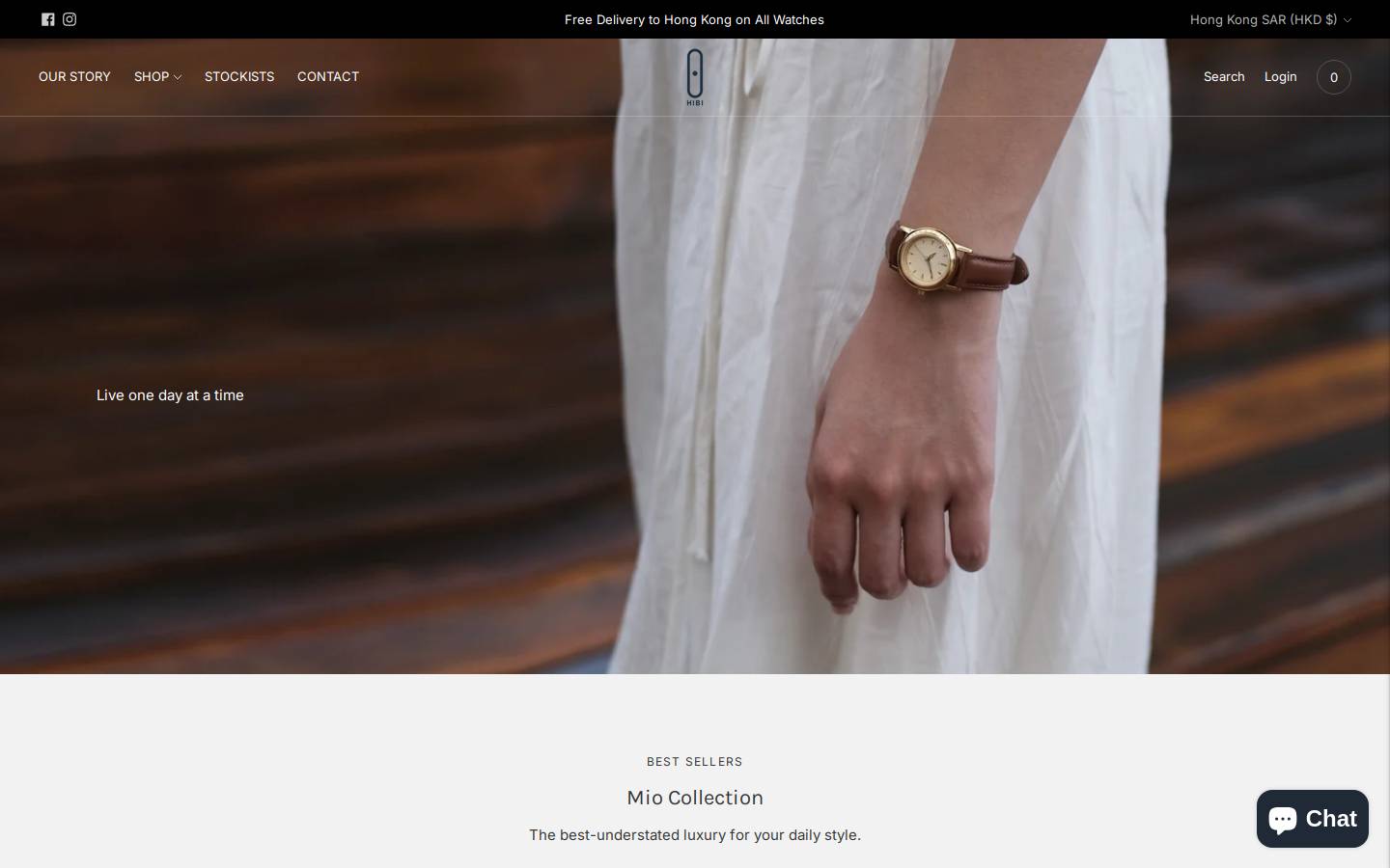 hibiwatches.com homepage screenshot