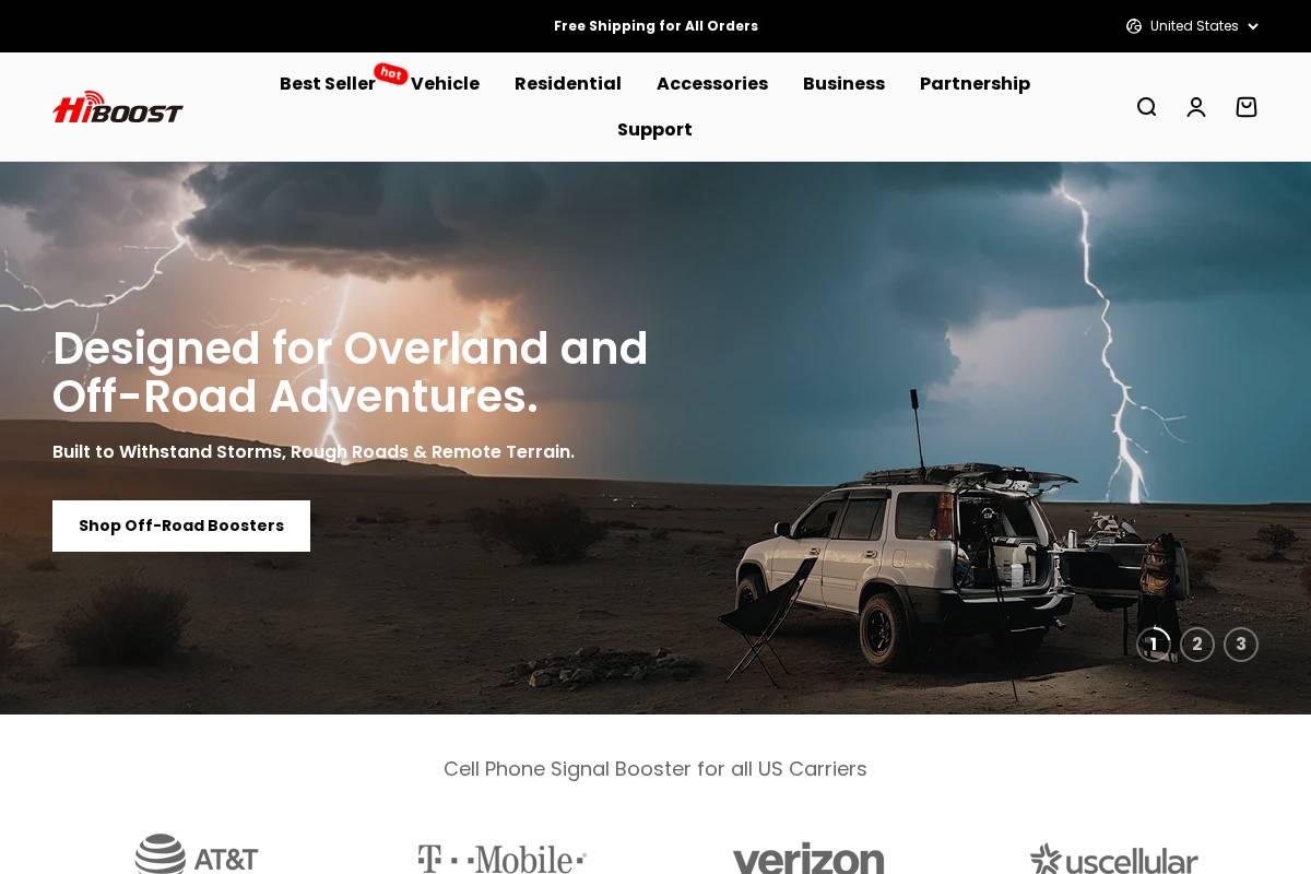 Hiboost homepage screenshot