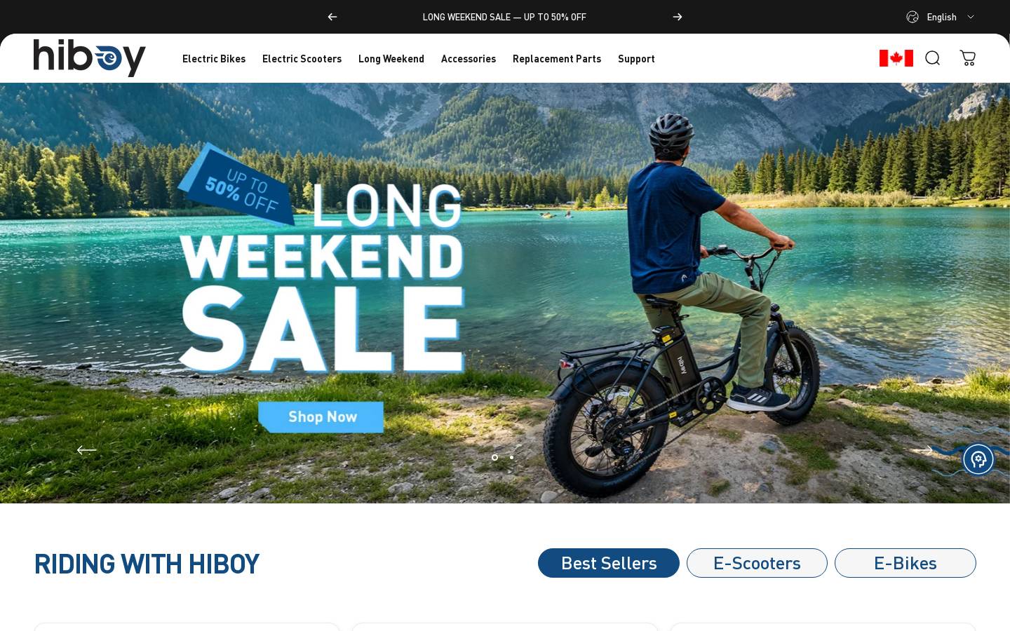 Hiboy CA homepage screenshot