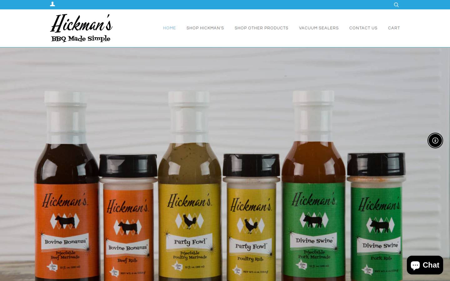 hickmansbbq.com homepage screenshot