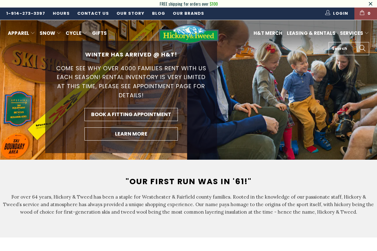 Hickory & Tweed homepage screenshot