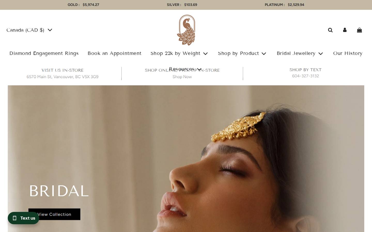 HC Jewellers homepage screenshot