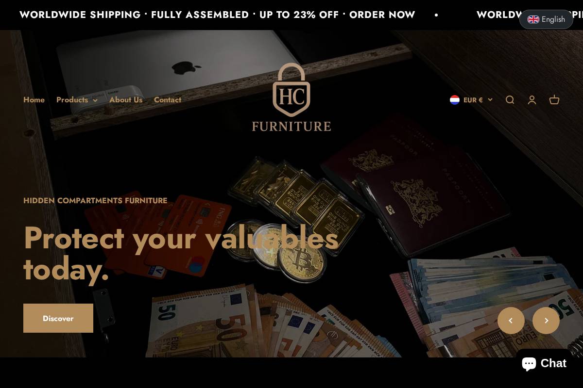 Hiddencompartmentsfurniture homepage screenshot