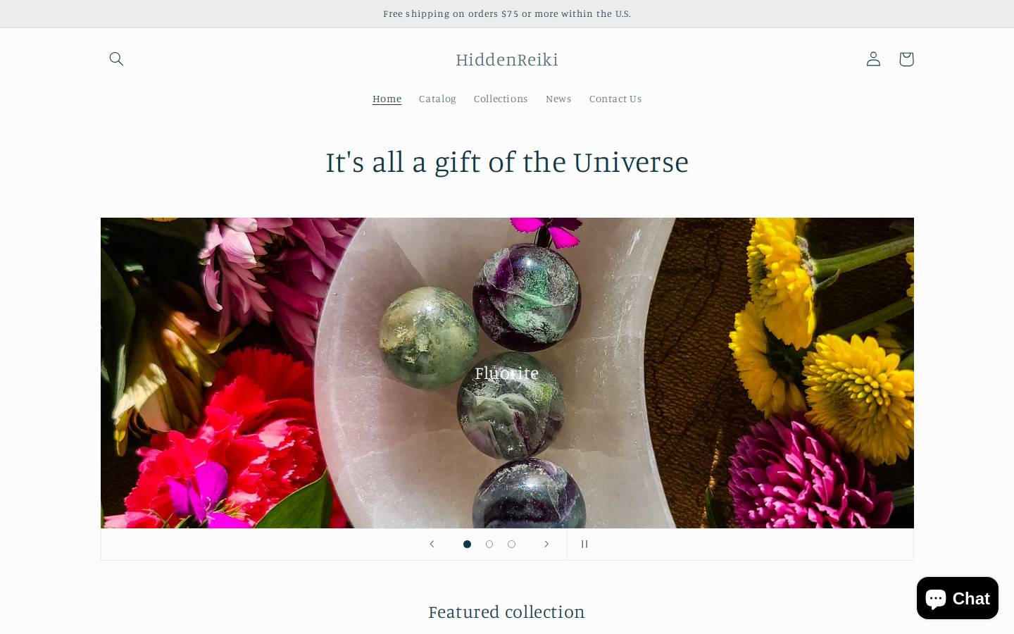 hiddenreiki.com homepage screenshot
