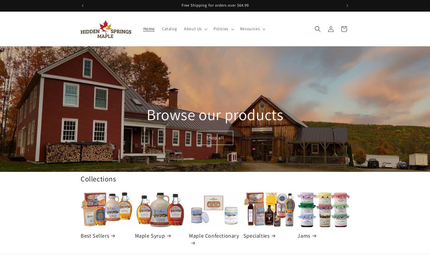 Hidden Springs Maple homepage screenshot