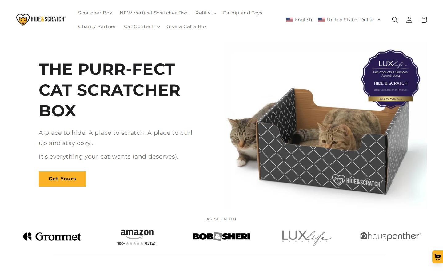 hideandscratch.com homepage screenshot