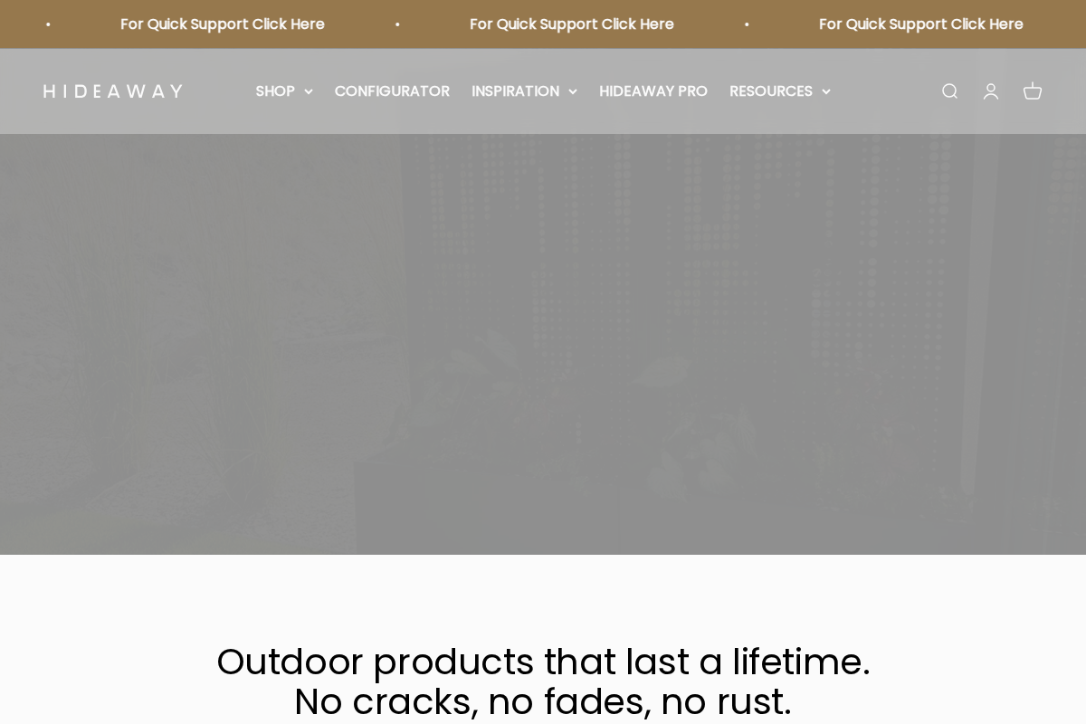 HIDEAWAY Canada homepage screenshot