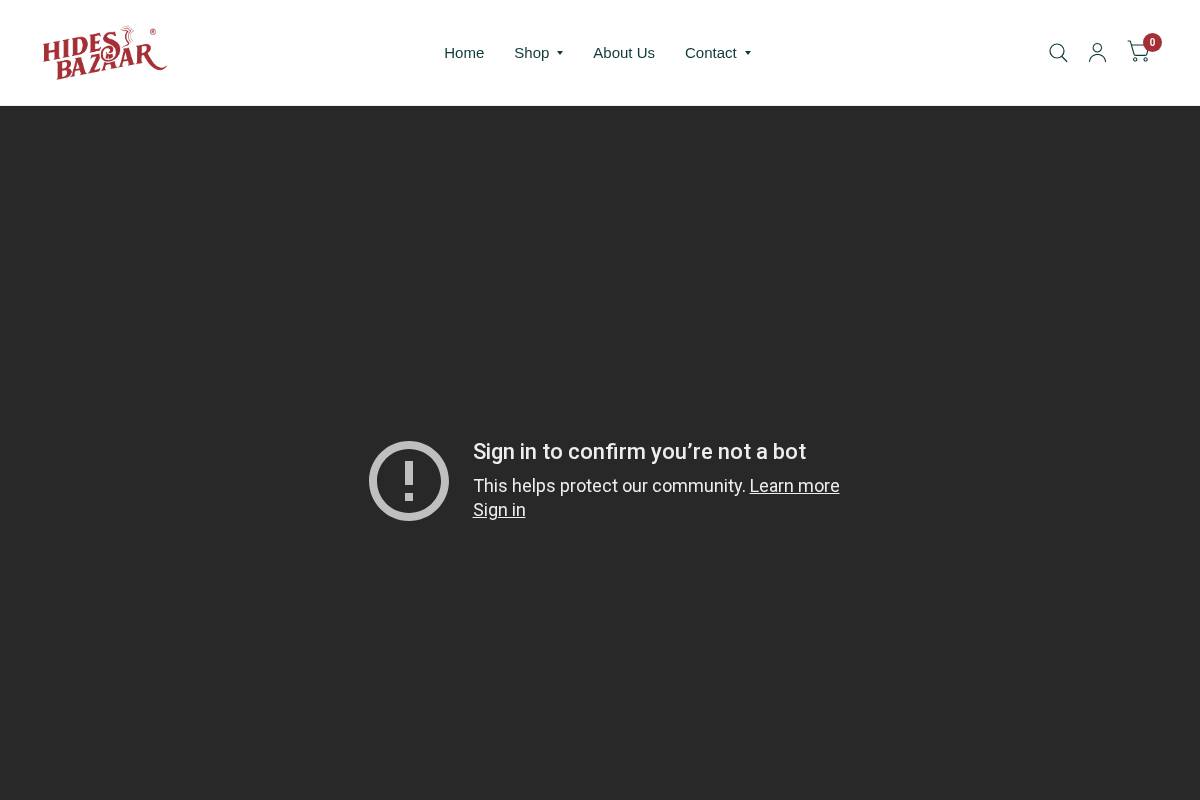 hidesbazaar.com homepage screenshot