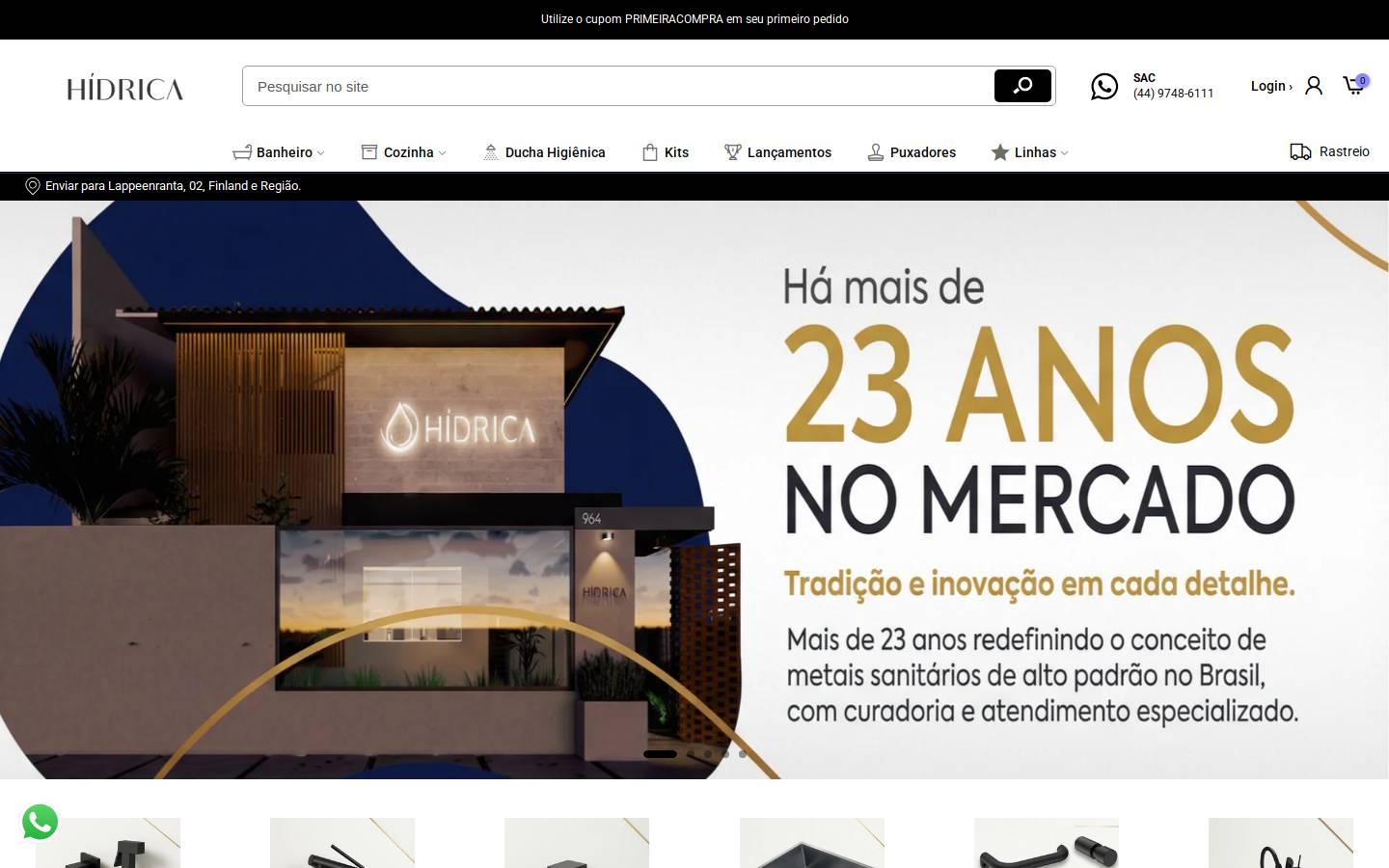 hidrica.app homepage screenshot