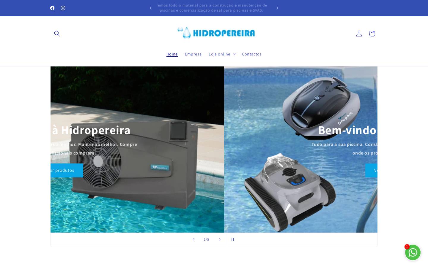 hidropereira.pt homepage screenshot