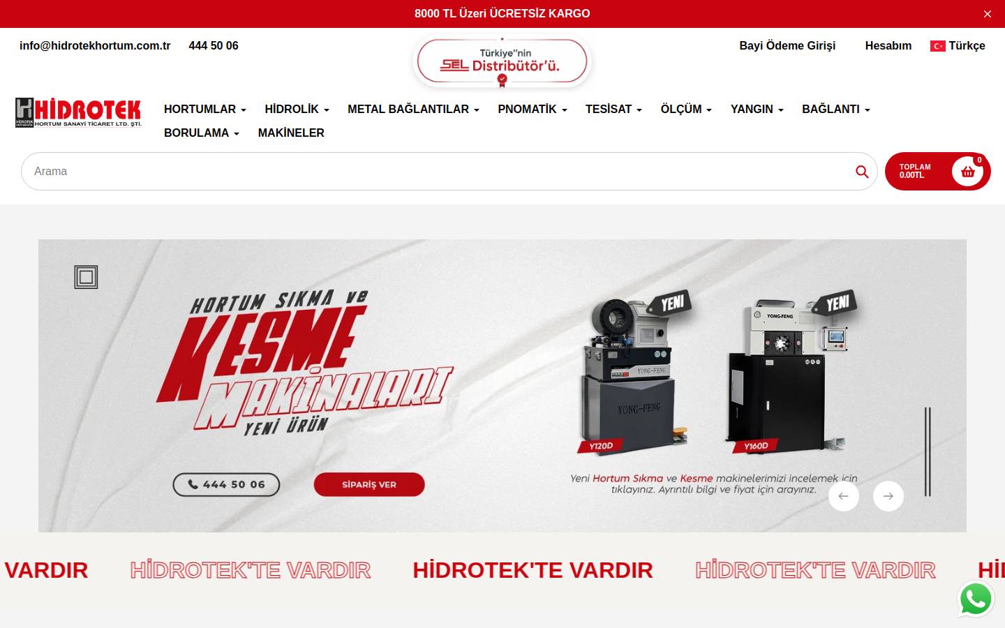 hidrotekhortum.com.tr homepage screenshot