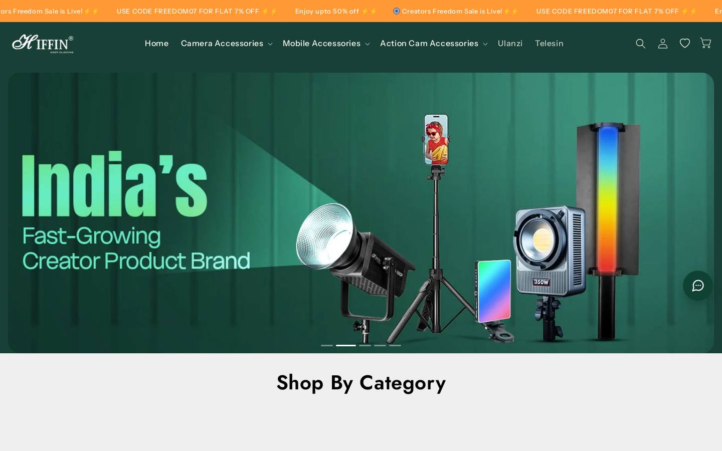 hiffin.in homepage screenshot