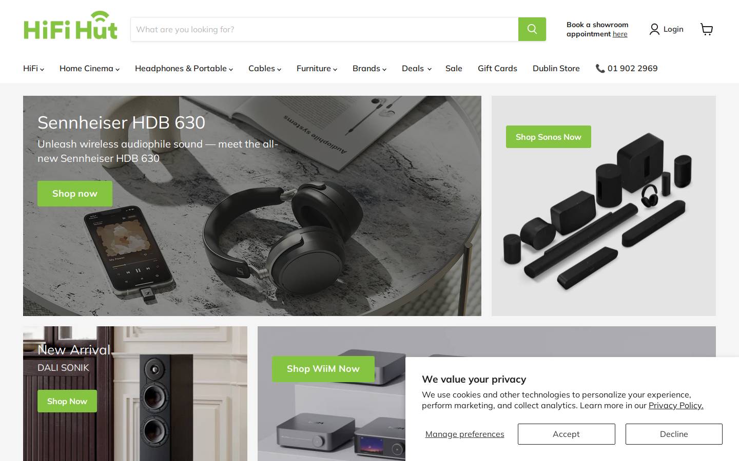 HiFiHut homepage screenshot