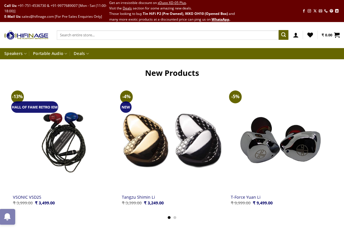 hifinage.com homepage screenshot